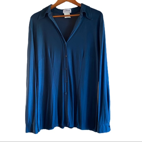 Steilmann Long Sleeve TEAL Button Down Shirt Large - Picture 4 of 9
